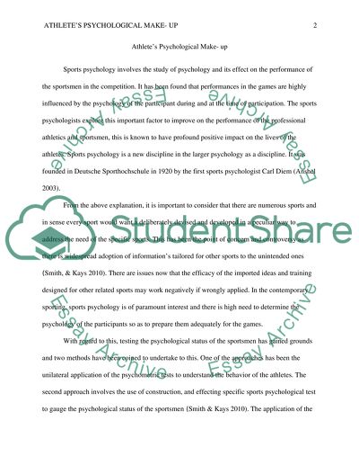 Athletes psychological make- up