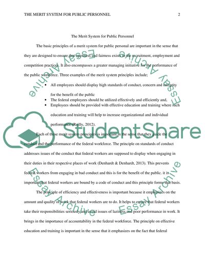 The Merit System for Public Personnel