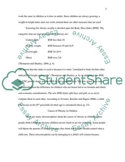 The Issue of Childhood Obesity