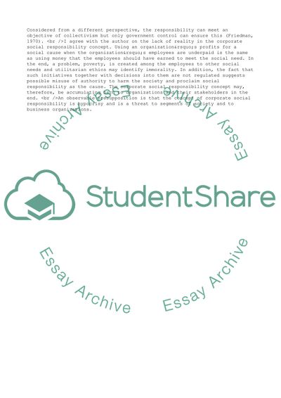 The Social Responsibility of Business Is to Increase Its Profits by Milton Friedman