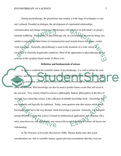 Psychotherapy as a Science