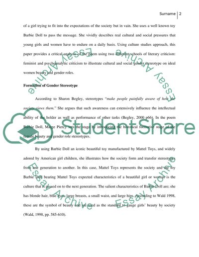 Formation of Gender Stereotypes in Barbie Doll