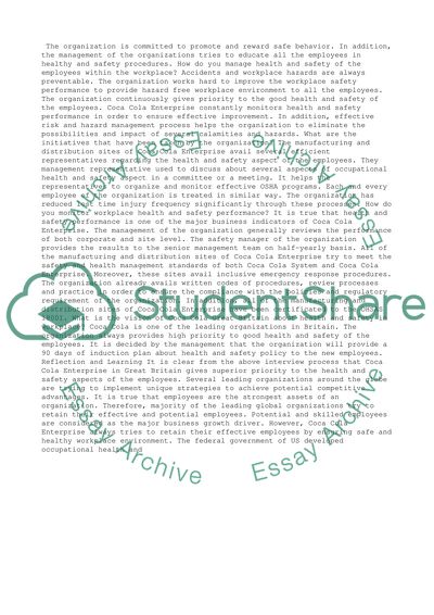 HR Manager of Coca Cola in Great Britain