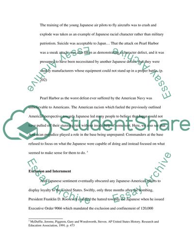 RESEARCH PAPER ON JAPANESE AMERICAN SEGREATION IN THE PERIOD OF BOMBING OF PEARL HARBOR