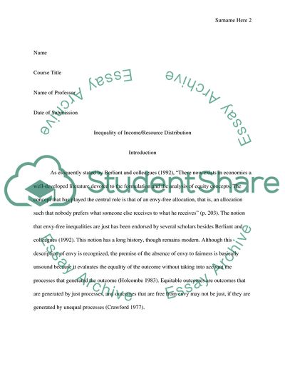 The Inherent Inequality in the Distribution of Income or Resources