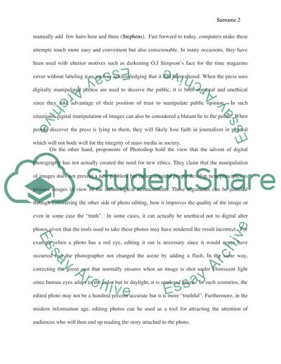 The Ethics of Photo Editing in Journalism