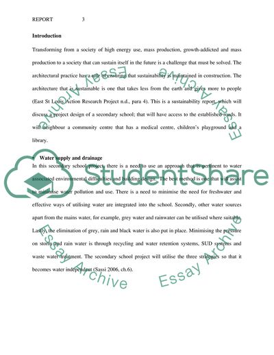 A Project Design of a Secondary School that Will Have Access to the Established Roads