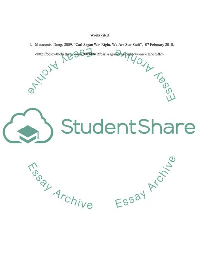 Carl Sagans We Are Star Stuff