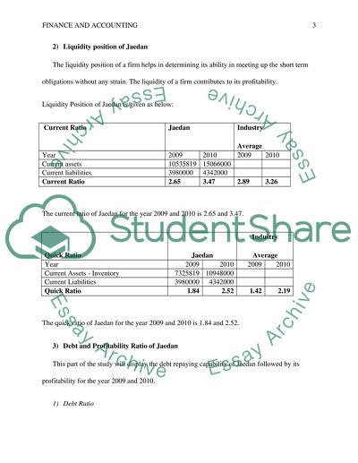 Financial Statement and Cash Flow