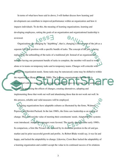 Learning and Development