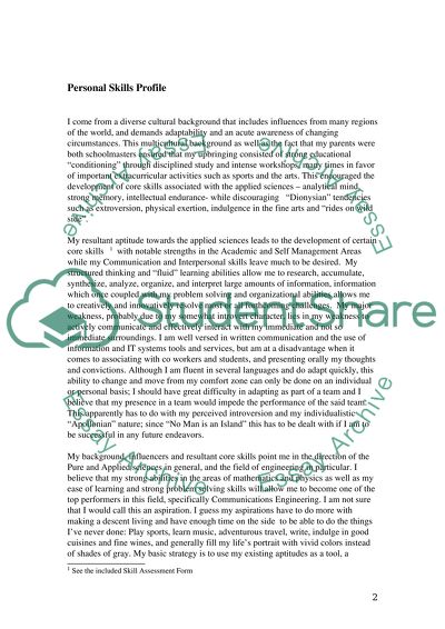 Application for the Position of Advanced Technologies