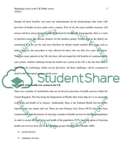 The marketing issues and problems affecting the public services sector in the U.K. at the current time