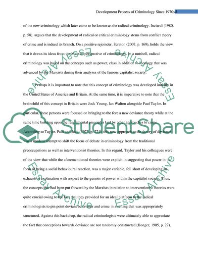 Development Process of Criminology Since the 1970s