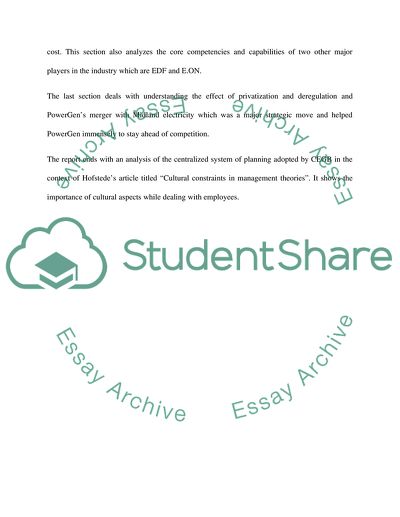 Strategy and Corporate Planning PowerGen