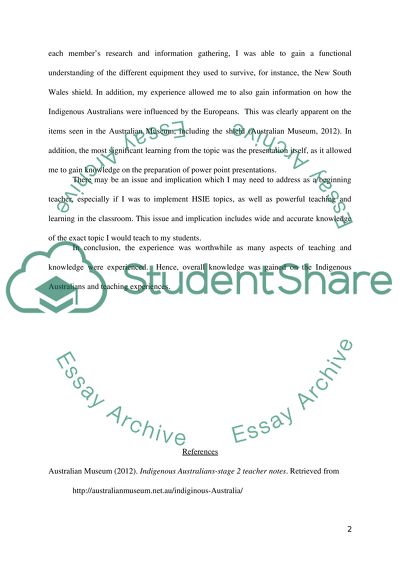 Indigenous Australians - Field Trip at the Australian Museum