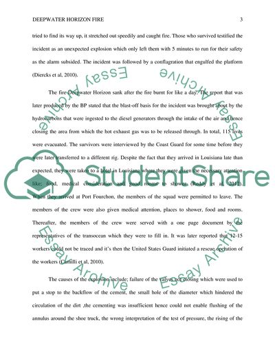 A Fire on the Deepwater Horizon Semi-Submersible Mobile Offshore Drilling Unit