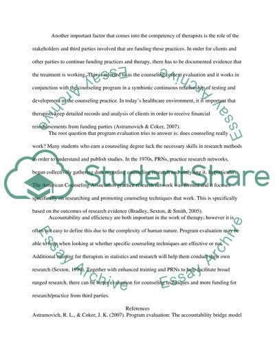 Accountability and Outcomes in the Counseling Profession