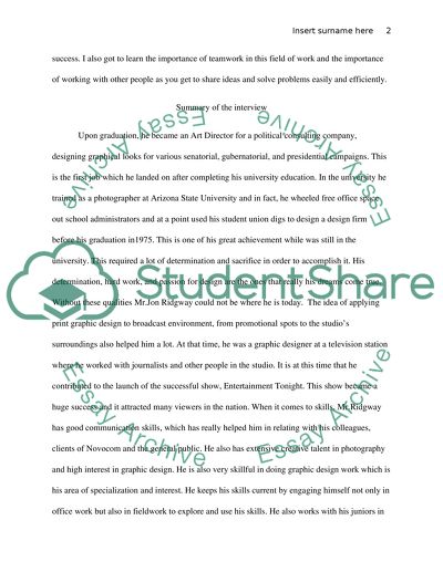 Informational Interview Assignement