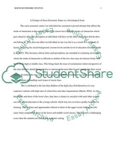 Sociol Economics Status