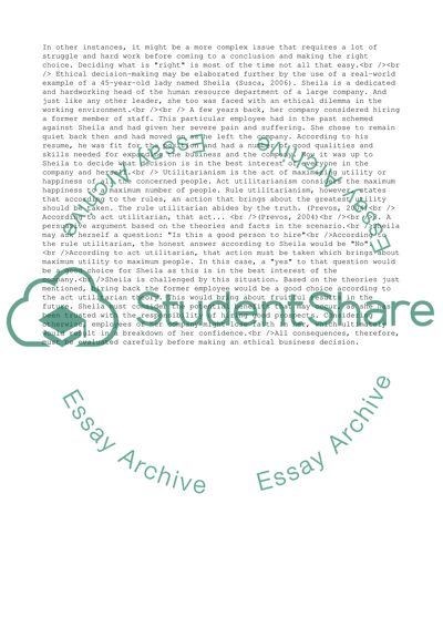 Ethical Business Desicion