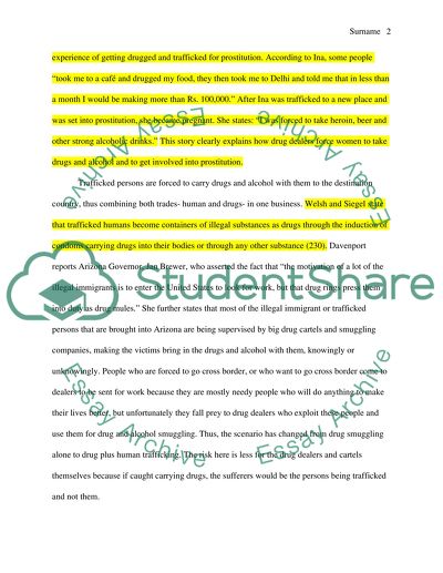 Drugs and Alcohol in human trafficking