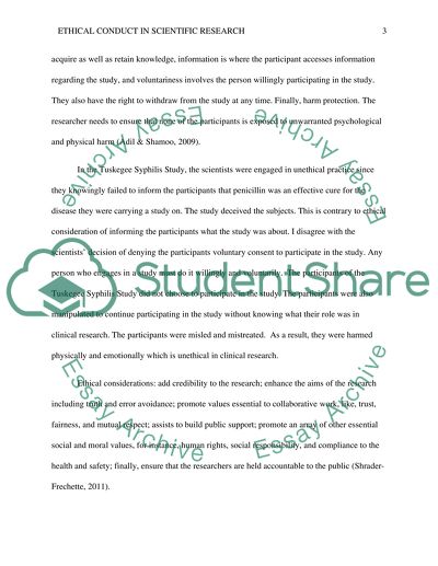 Ethical Conduct in Scientific Research