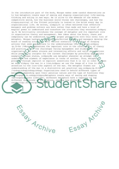 Gareth Morgan, Shaping Organizational Life