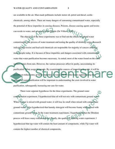 Water Quality and Contamination