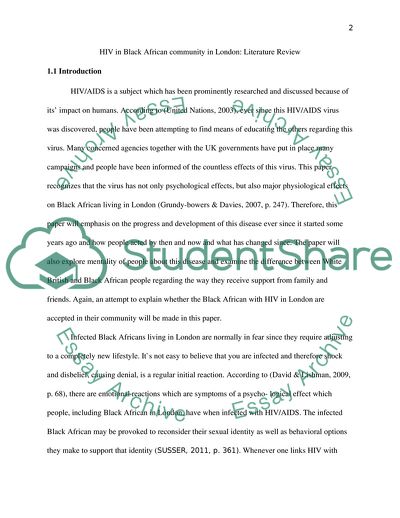 Major Physiological Effects on Black African Living In London