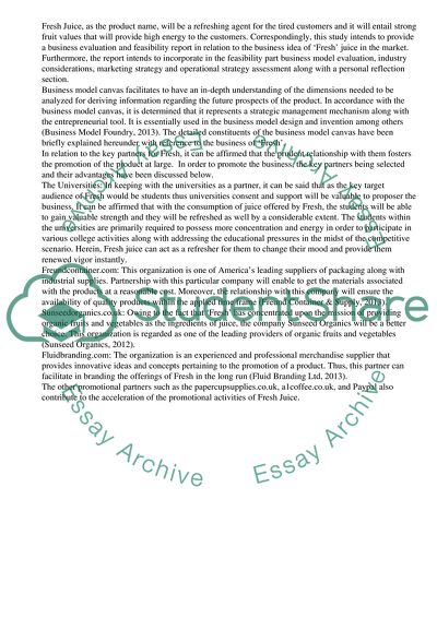 The Business Scenario for the Development of the Start-up Fresh Juice