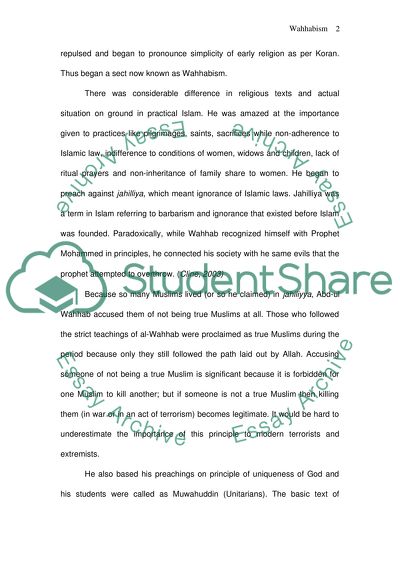 Mohammed Ibn Abdul Wahab and Wahhabism