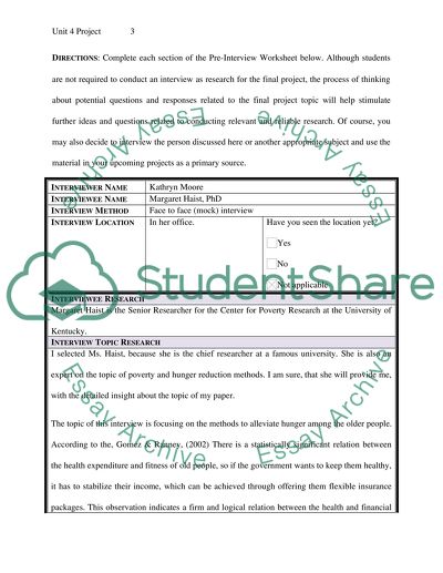 Ending Hunger in the Elderly Population