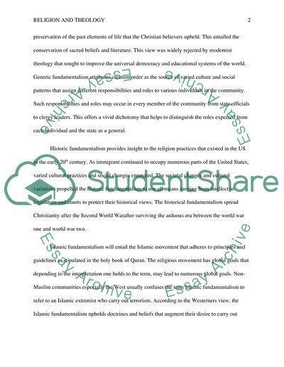 Generic Fundamentalism and Historic Fundamentalism