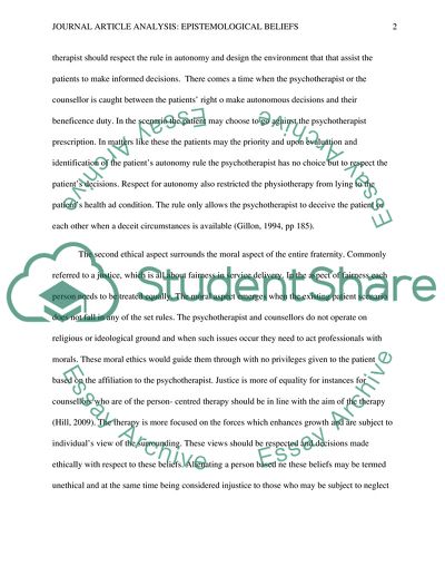 Epistemological Beliefs