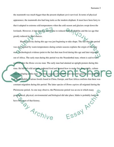 The Analysis of the Pleistocene Period