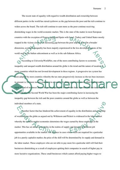 Wealth Distribution as a Major Determining Factor for the Economic Growth in Regions of the World