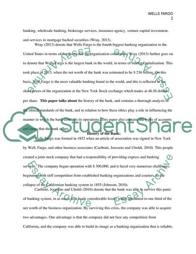 Wells Fargo Financial Analysis