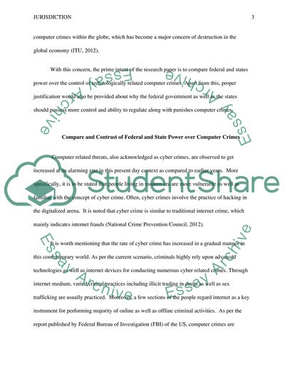 Comparison and Contrast of Federal and State Power over Computer Crimes
