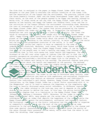 Sustainable Development of the Happy Planet Index