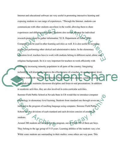 Minigrant for integrating technology in the elementary Language Arts classroom