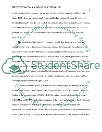 Compare And Contrast Essay About High School And College The Effects Of War And Peace On Foreign Aid Essay Example A Level English Essay Structure also Persuasive Essay Sample High School The Effects Of War And Peace On Foreign Aid Essay Narrative Essay Examples For High School