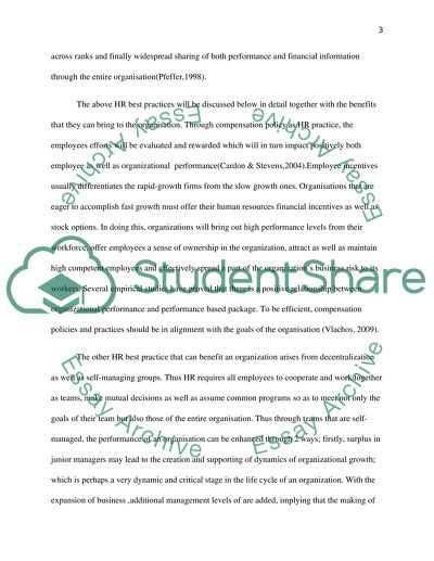 Benefits of Effective HR Practices to an Organisation