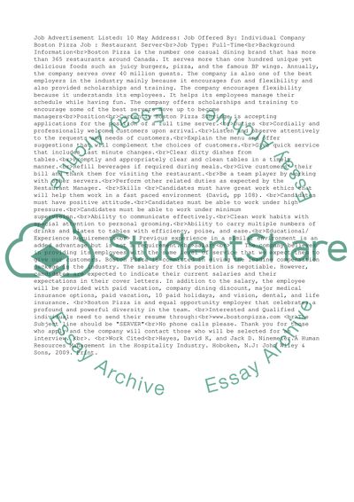 Job want AD Assignment
