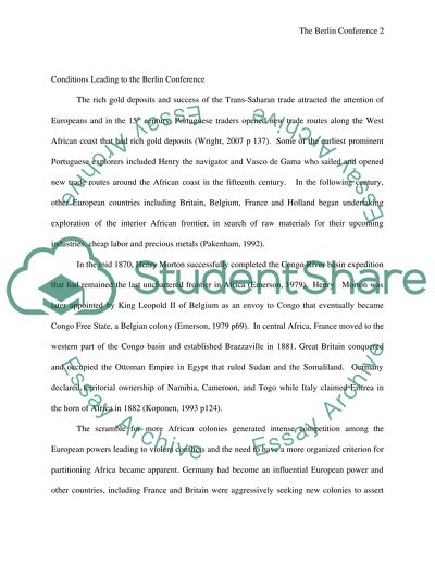 The Berlin Conference of 1884 and Africa