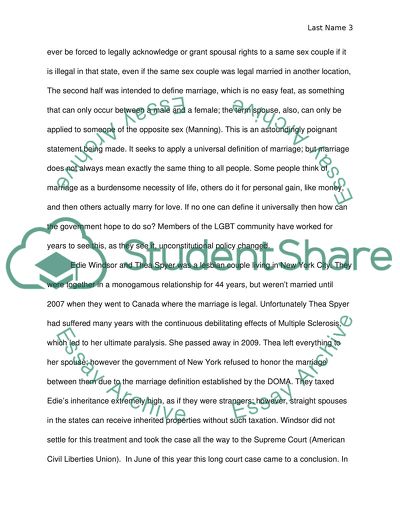 Same Sex Marriage/Marriage Equality