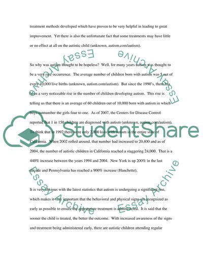 The Alarming Increase of Children Diagnosed with Autism