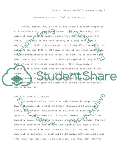 Strategic Management of General Motors