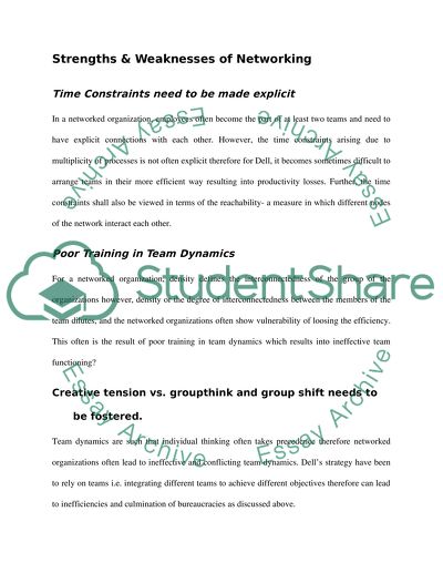 Dell Computers & Organizational Networking