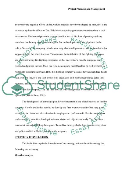 Project Planning and Management for Fire Company