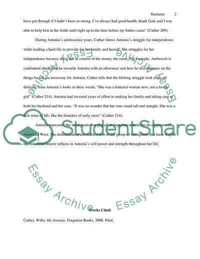 A look into Antonias struggle throughout her childhood and adolescence